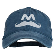 Halloween Mario M Mustache Embroidered Washed Cap