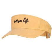 #Mom Life Embroidered Pro Style Cotton Washed Visor