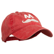 Halloween Mario M Mustache Embroidered Washed Cap