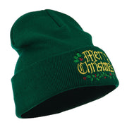 Mistletoe Merry Christmas Embroidered Long Beanie