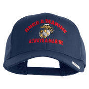 Once  A Marine Always A Marine Embroidered Solid Cotton Twill Mesh Prostyle Cap - Navy OSFM