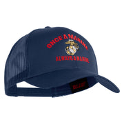 Once  A Marine Always A Marine Embroidered Solid Cotton Twill Mesh Prostyle Cap - Navy OSFM