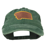 Montana State Map Embroidered Cap