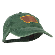 Montana State Map Embroidered Cap