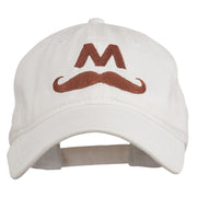 Halloween Mario M Mustache Embroidered Washed Cap