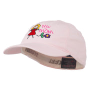 Youth My Mom with Flower Embroidered Flexfit Washed Cap