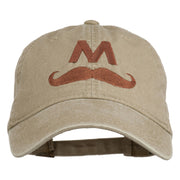 Halloween Mario M Mustache Embroidered Washed Cap