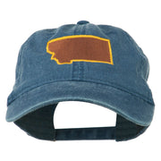 Montana State Map Embroidered Cap