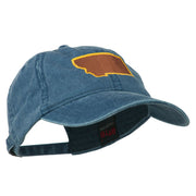 Montana State Map Embroidered Cap