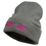 Marry Me Embroidered Long Cuff Beanie