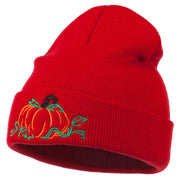 Halloween Pumpkin Embroidered Long Beanie