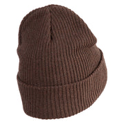 Death's Head Hawkmoth Embroidered Eco Cotton Ribbed XL Cuff Beanie - Brown XL