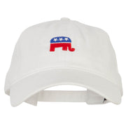 Mini Republican Elephant Embroidered Washed Buckle Cap