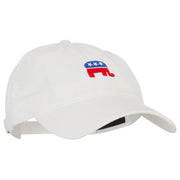 Mini Republican Elephant Embroidered Washed Buckle Cap