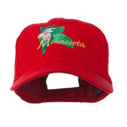 USA State Flower Minnesota Embroidery Cap