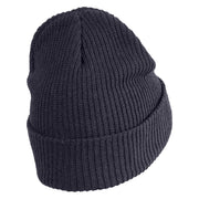 Death's Head Hawkmoth Embroidered Eco Cotton Ribbed XL Cuff Beanie - Navy XL