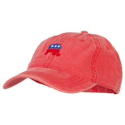 Mini Republican Elephant Embroidered Washed Buckle Cap