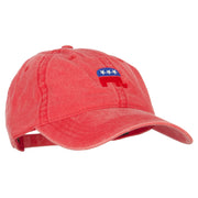 Mini Republican Elephant Embroidered Washed Buckle Cap