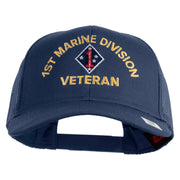 1st Marine Division Veteran Embroidered Solid Cotton Twill Mesh Prostyle Cap - Navy OSFM