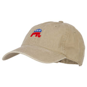 Mini Republican Elephant Embroidered Washed Buckle Cap