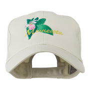 USA State Flower Minnesota Embroidery Cap