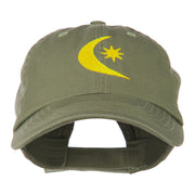 Moon and Star Embroidered Cap