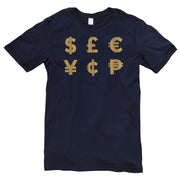 Money Symbols Graphic Design Short Sleeve Cotton Jersey T-Shirt