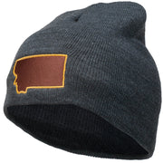 Montana State Map Embroidered Short Beanie