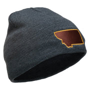 Montana State Map Embroidered Short Beanie