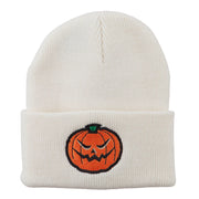 Halloween Mad Jack o Lantern Embroidered Long Beanie