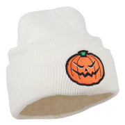 Halloween Mad Jack o Lantern Embroidered Long Beanie