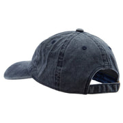 Motorcycle Race Embroidered Washed Solid Pigment Dyed Cotton Twill Brass Buckle Cap