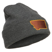 Montana State Map Embroidered Long Beanie