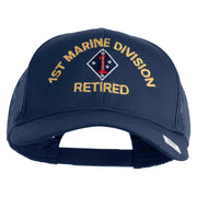 1st Marine Division Retired Embroidered Solid Cotton Twill Mesh Prostyle Cap - Navy OSFM