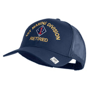 1st Marine Division Retired Embroidered Solid Cotton Twill Mesh Prostyle Cap - Navy OSFM