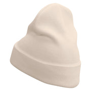 Railroad Crossing Embroidered 12 Inch Long Knitted Beanie - Birch OSFM