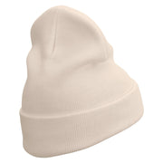 Railroad Crossing Embroidered 12 Inch Long Knitted Beanie - Birch OSFM