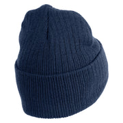 Sphynx Cat Embroidered Heavy Ribbed Cuff Beanie - Navy OSFM