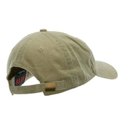 Motorcycle Race Embroidered Washed Solid Pigment Dyed Cotton Twill Brass Buckle Cap