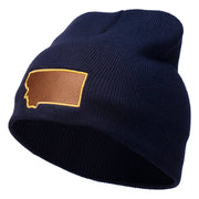 Montana State Map Embroidered Short Beanie