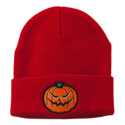 Halloween Mad Jack o Lantern Embroidered Long Beanie