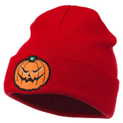 Halloween Mad Jack o Lantern Embroidered Long Beanie