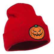 Halloween Mad Jack o Lantern Embroidered Long Beanie