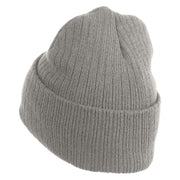 Sphynx Cat Embroidered Heavy Ribbed Cuff Beanie - Grey OSFM