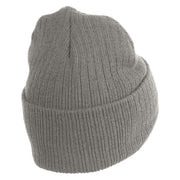 Sphynx Cat Embroidered Heavy Ribbed Cuff Beanie - Grey OSFM