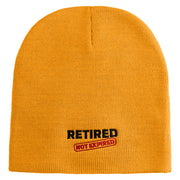 Retired No Expired Embroidered 8 inch Acrylic Short Blank Beanie - Gold OSFM