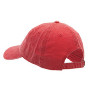 Motorcycle Race Embroidered Washed Solid Pigment Dyed Cotton Twill Brass Buckle Cap