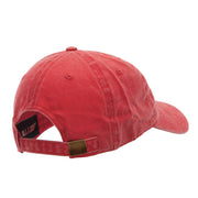 Motorcycle Race Embroidered Washed Solid Pigment Dyed Cotton Twill Brass Buckle Cap