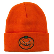 Halloween Mad Jack o Lantern Embroidered Long Beanie