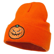 Halloween Mad Jack o Lantern Embroidered Long Beanie